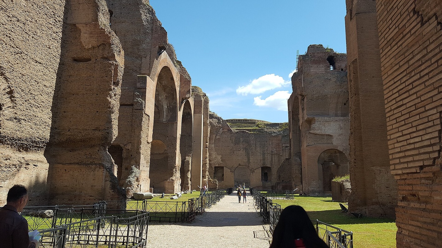 The ruined frigidarium hall at the Baths of Caracalla